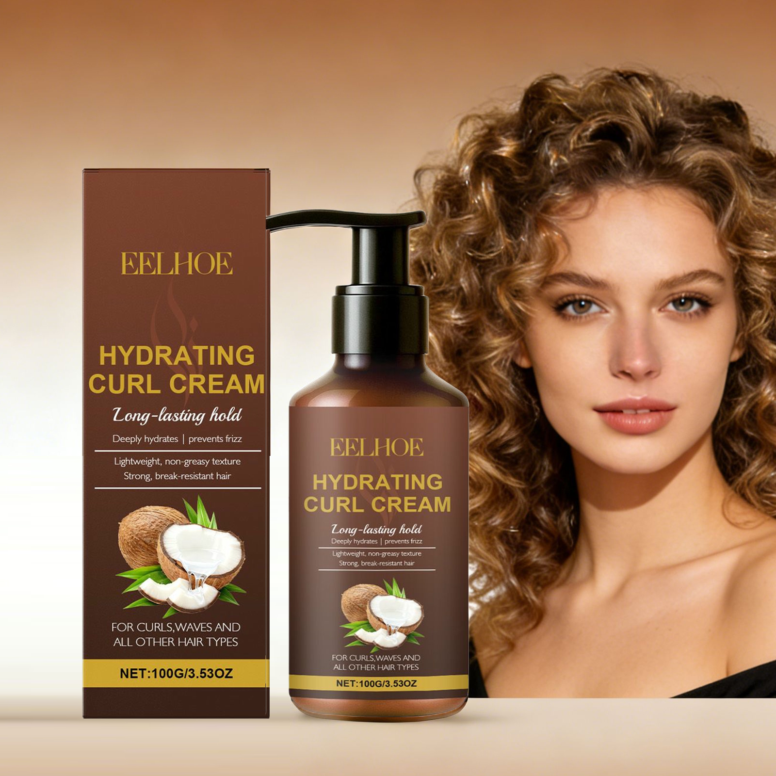 Hair Care Cream - Curl Styling Cream for Wavy and