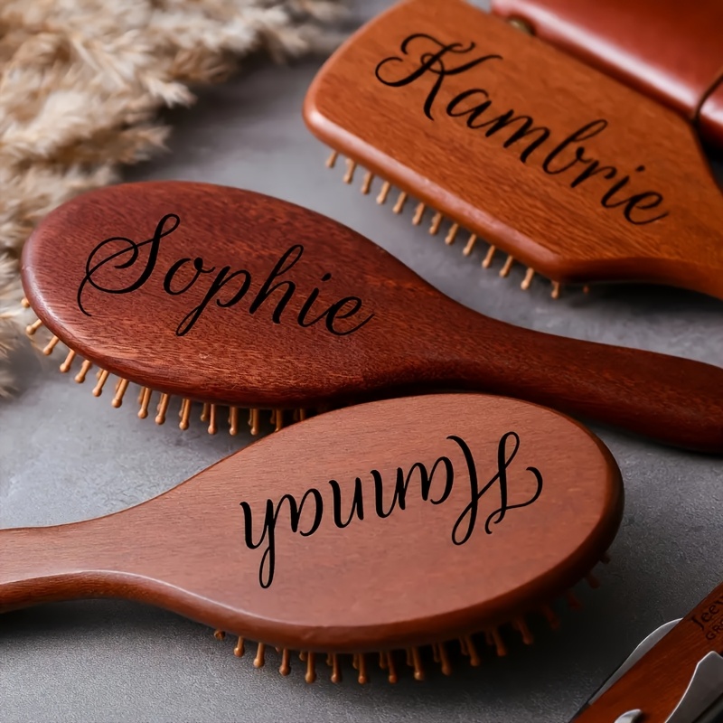 Hair Care Routine - Engraved Name Sandalwood Hair Comb -