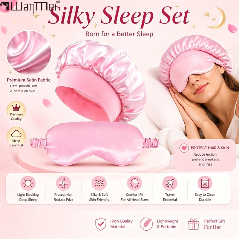 Hair Care Routine - ﻿ Satin Bonnet Sleep Eye Mask