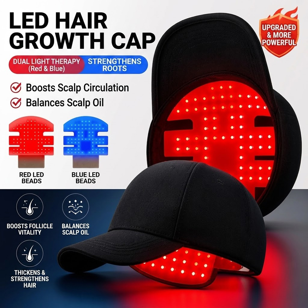 Hair Care Routine - LED Hair Growth Cap Red Blue