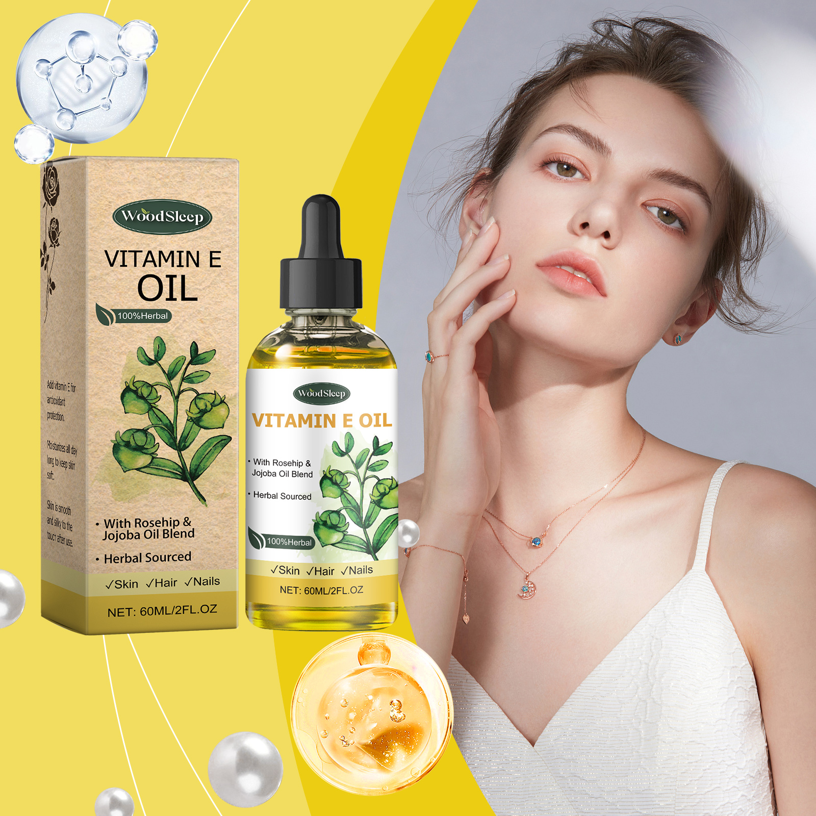 Hair Care Cream - 60ml Natural Vitamin E Essential Oil
