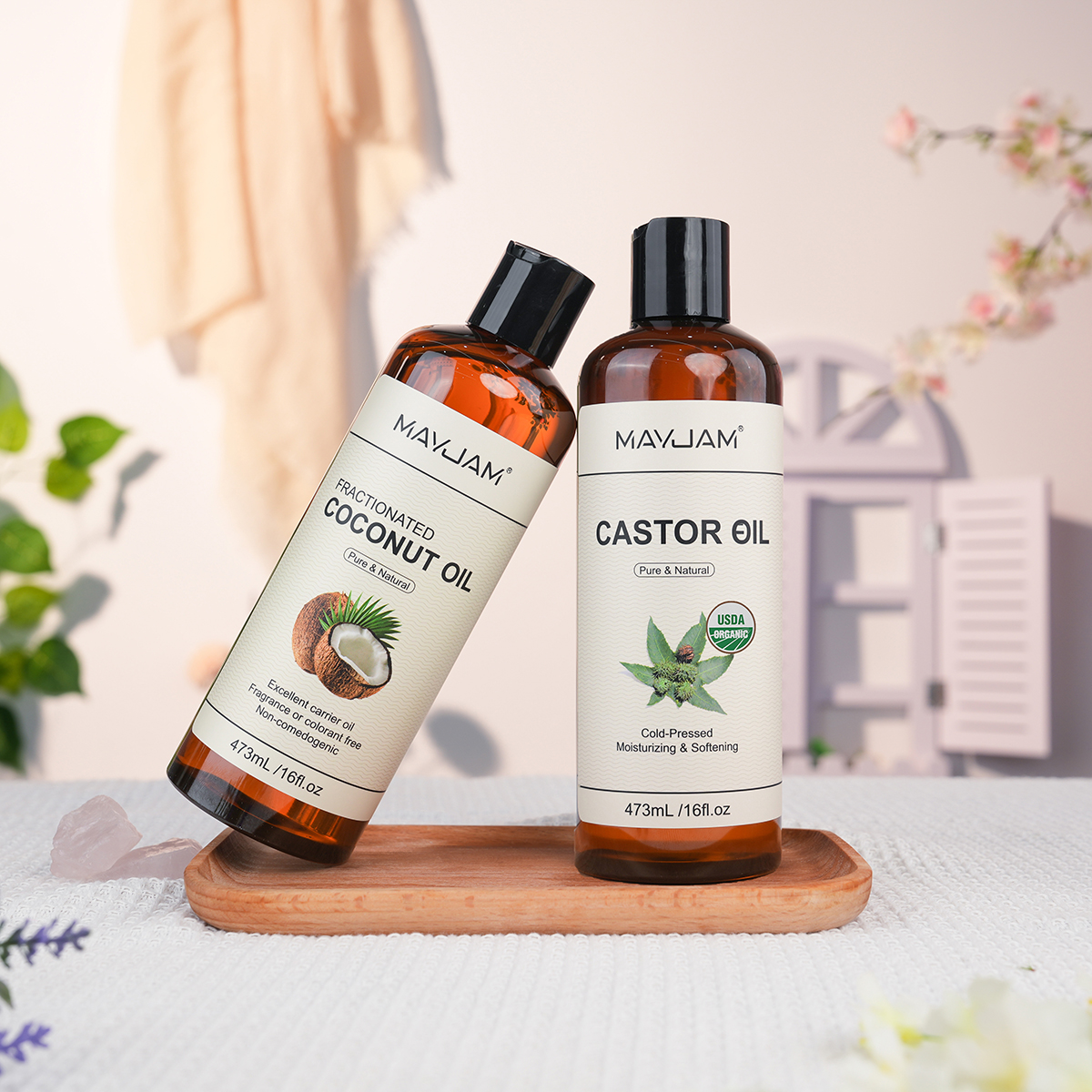 Hair Care Cream - MAYJAM 473ml Pure Organic Castor Oil