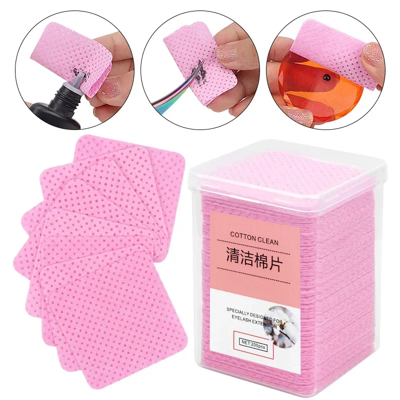 Hair Care Gel - Eyelash Glue Remover Wipe 200PCS Cotton