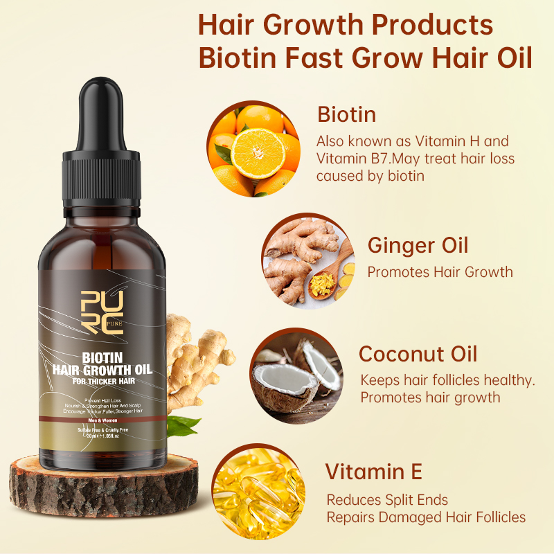 PURC Biotin Hair Oil Hair Grow - Hair Care Essence Oil ulasan dan harga