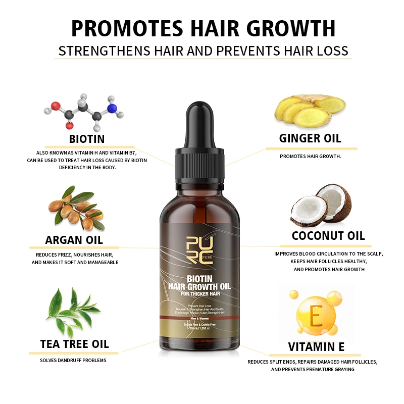 PURC Biotin Hair Oil Hair Grow - Hair Care Essence Oil ulasan dan harga