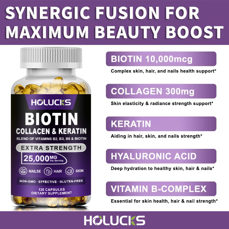 Biotin Collagen & Keratin Caps - Hair Care Collagen ulasan dan harga