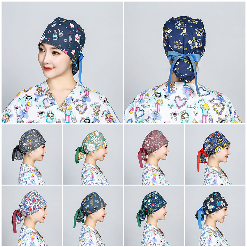 Printed Surgical Cap Scrub Cot - Hair Care Hospital ulasan dan harga
