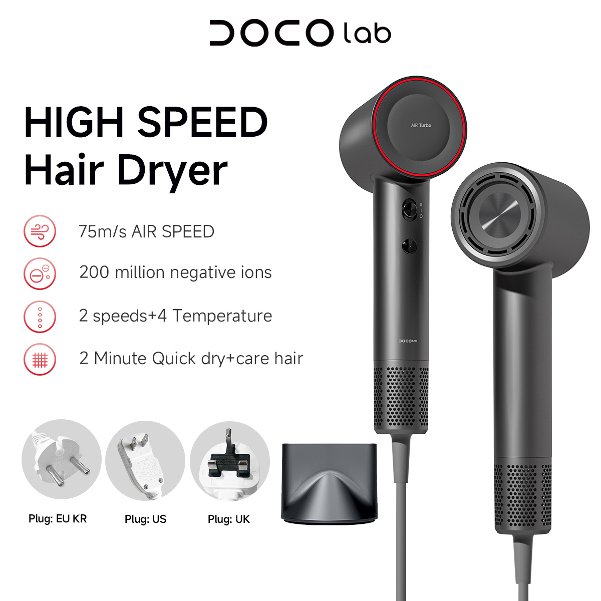 DOCO Hair Dryer High Speed 75m - Hair Care Lab ulasan dan harga