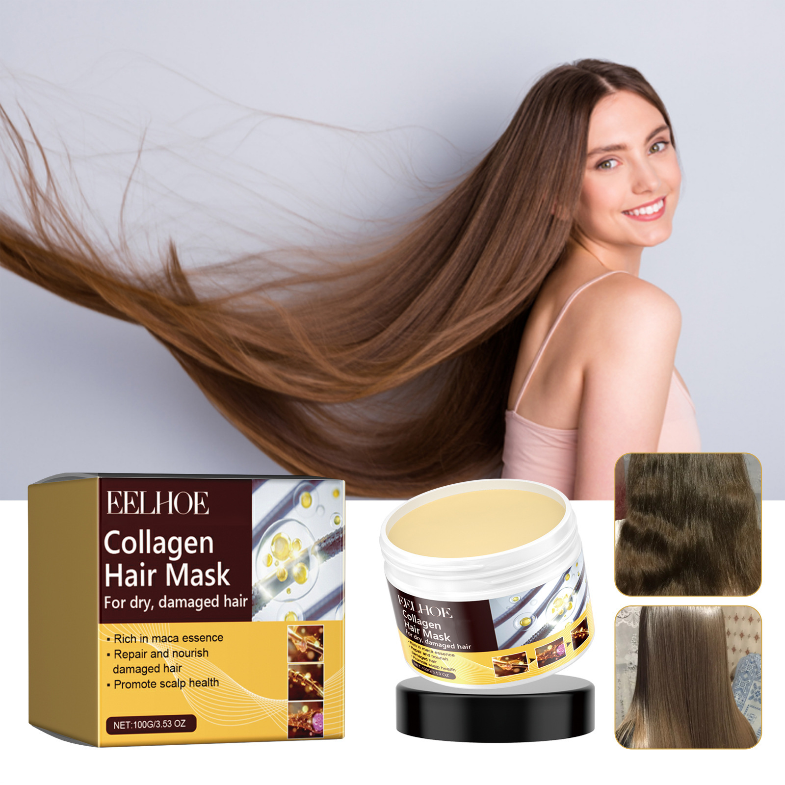 EELHOE Collagen Hair Mask Anti - Hair Care Collagen ulasan dan harga