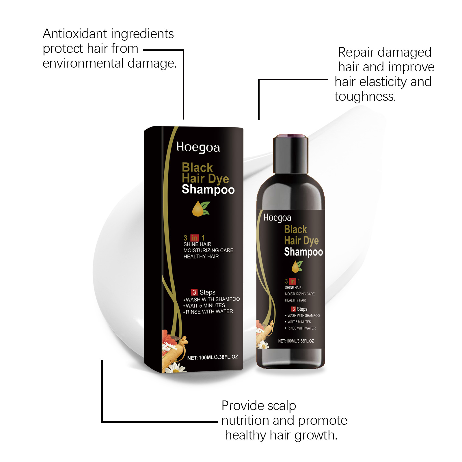 Natural Herbal Black Hair Dye  - Hair Care Step ulasan dan harga