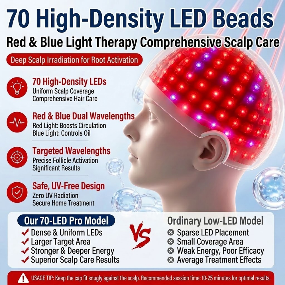 LED Hair Growth Cap Red Blue L - Hair Care Routine ulasan dan harga