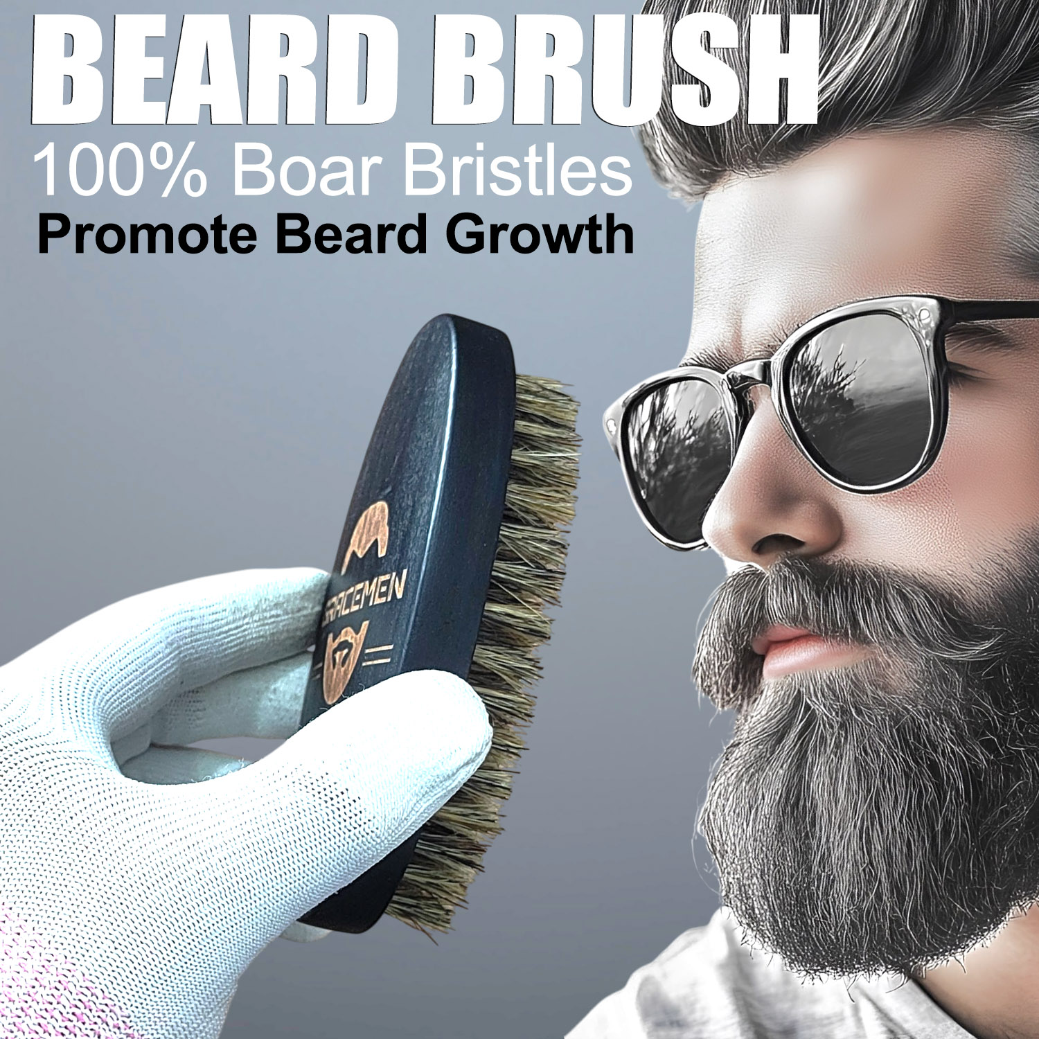 Gracemen Beard Brush - Natural - Hair Care For Men ulasan dan harga