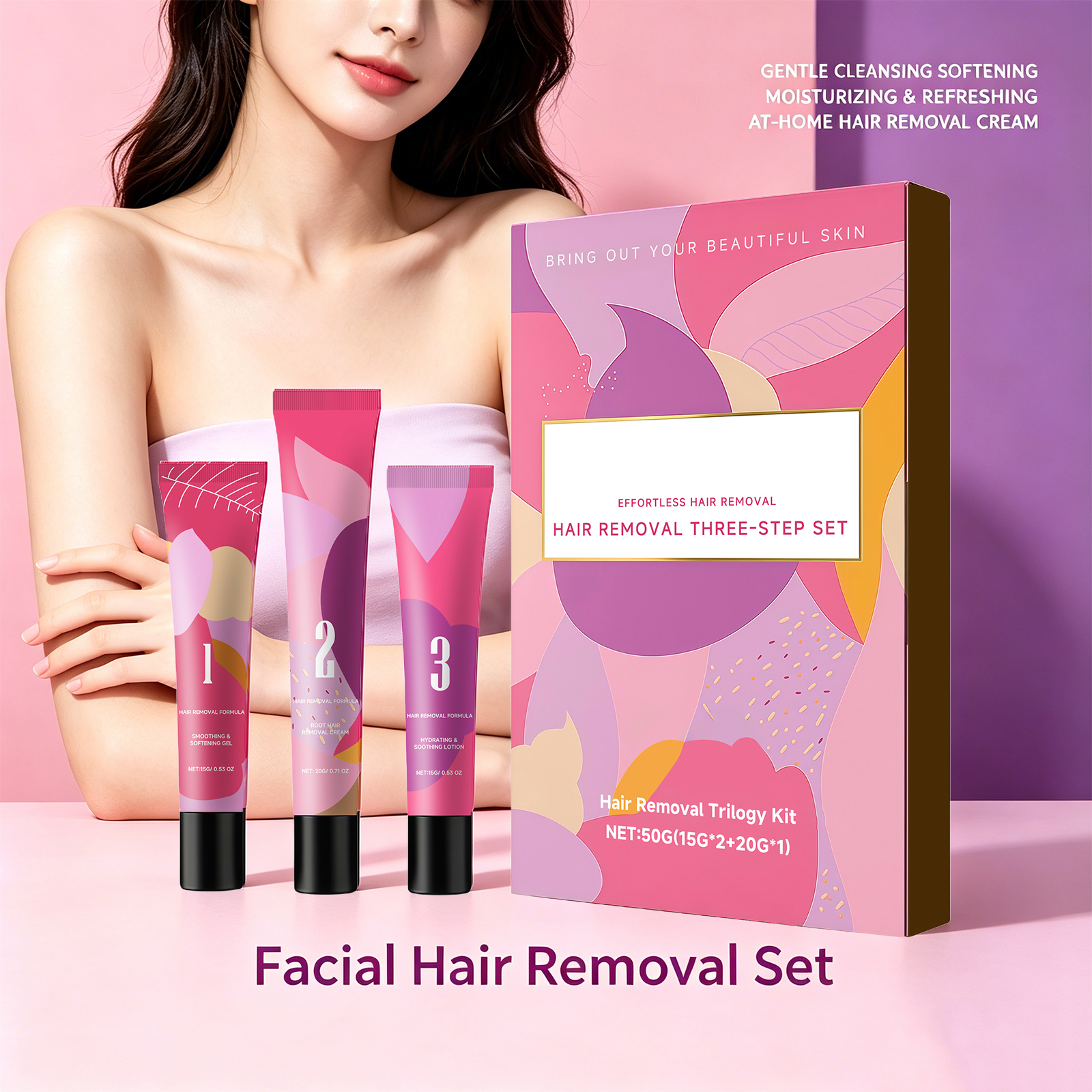 Facial Hair Removal 3-Step Set - Hair Care Step ulasan dan harga