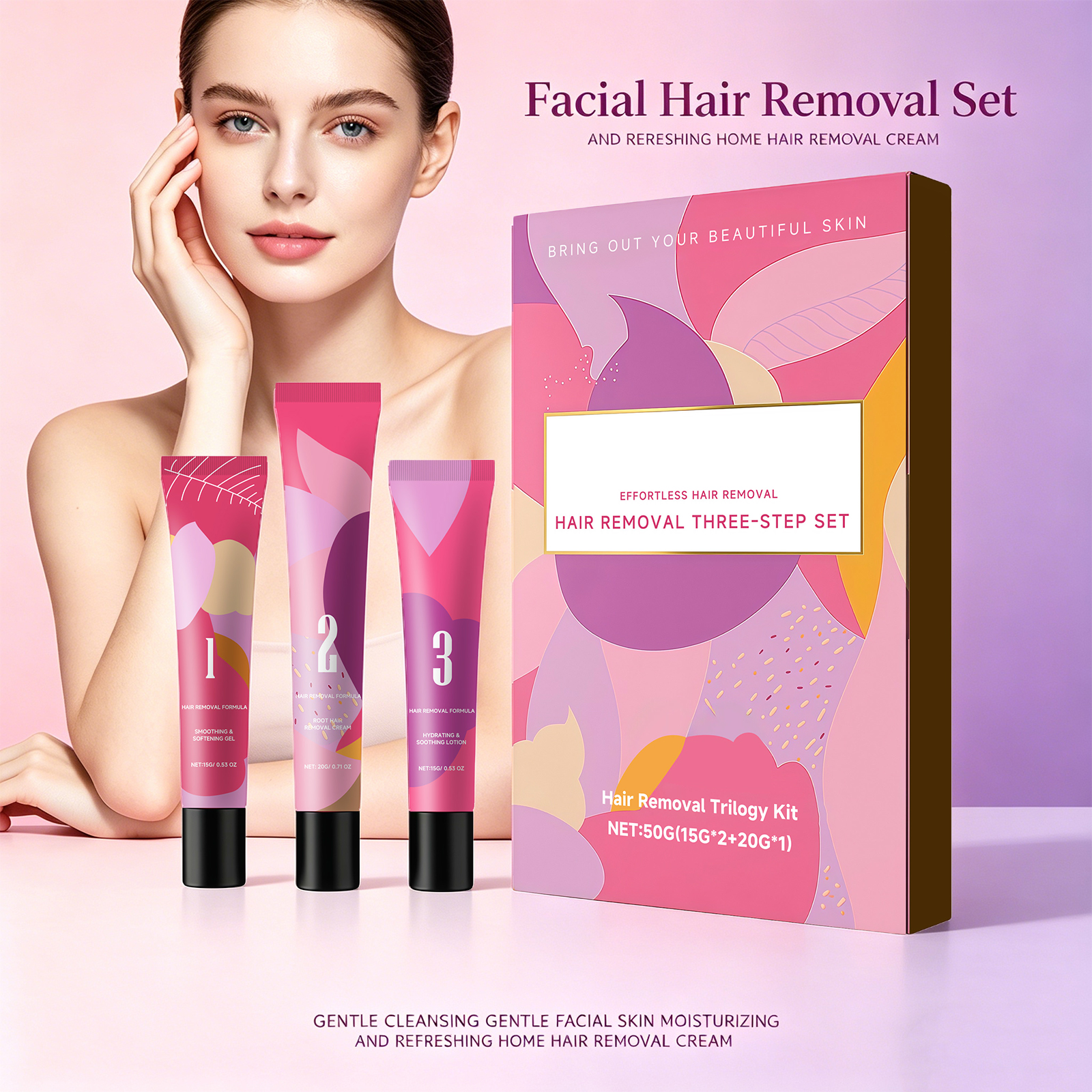Facial Hair Removal 3-Step Set - Hair Care Step ulasan dan harga