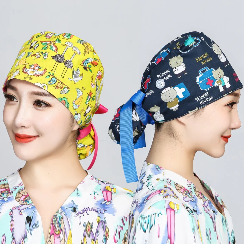 Printed Surgical Cap Scrub Cot - Hair Care Hospital ulasan dan harga
