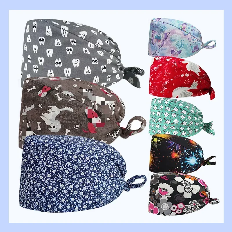 Printed Surgical Cap Scrub Cot - Hair Care Hospital ulasan dan harga