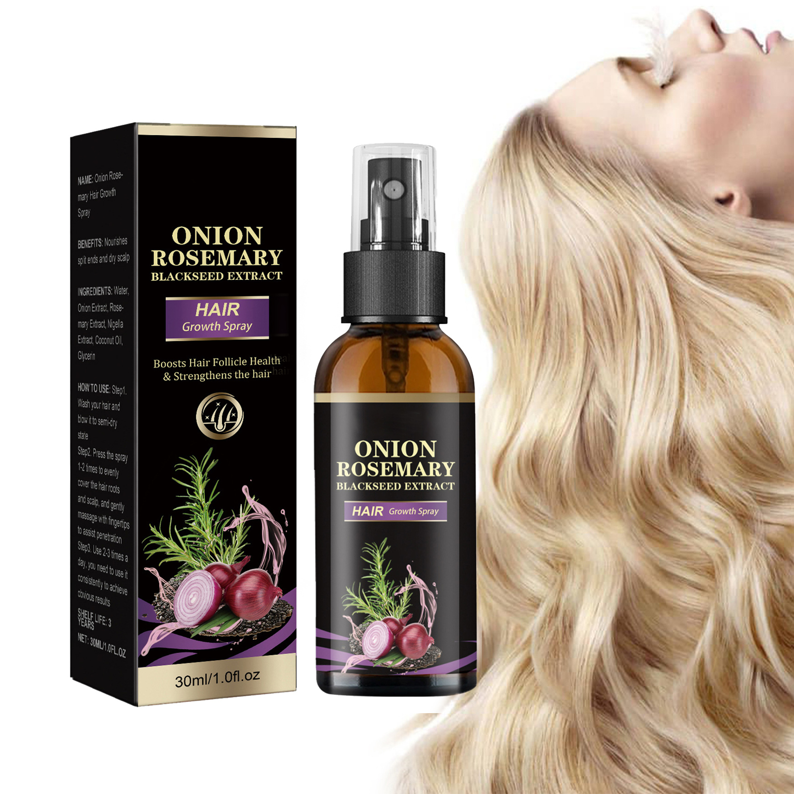 30ml Hair Growth Spray Onion R - Hair Care Growth ulasan dan harga