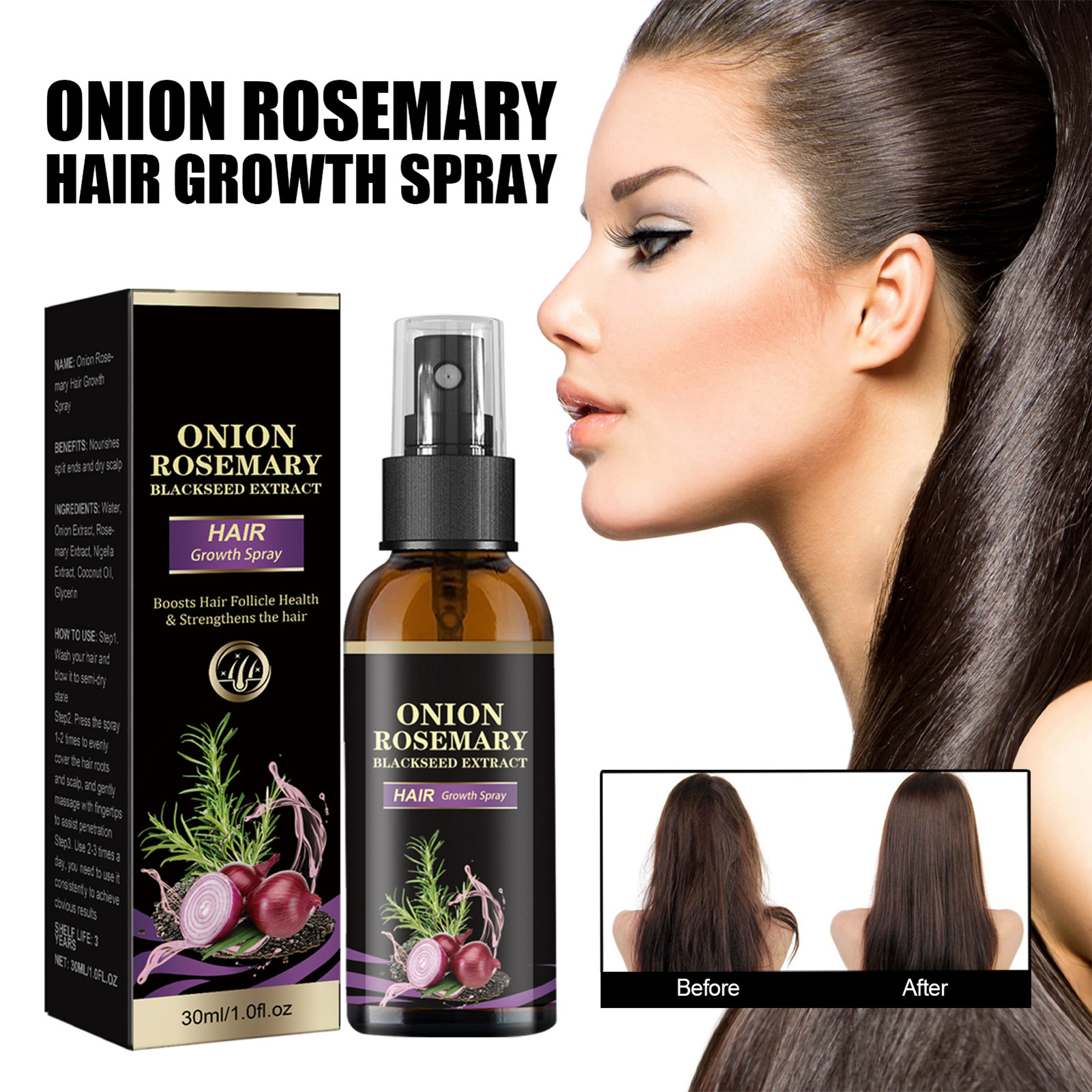 30ml Hair Growth Spray Onion R - Hair Care Growth ulasan dan harga