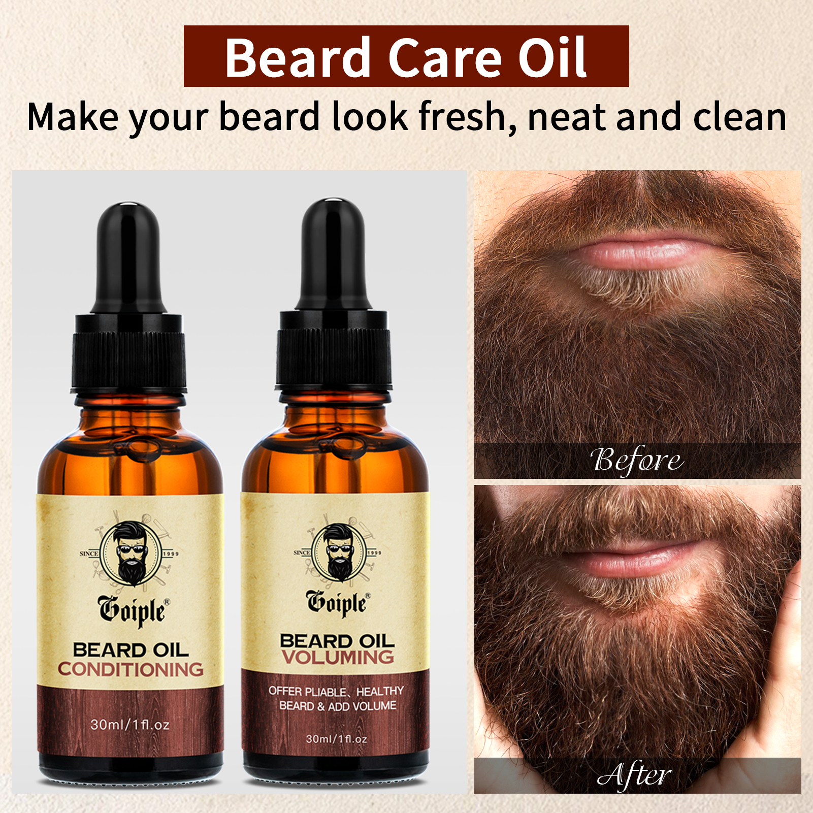 3pcs Men Natural Beard Care Oi - Hair Care For Men ulasan dan harga