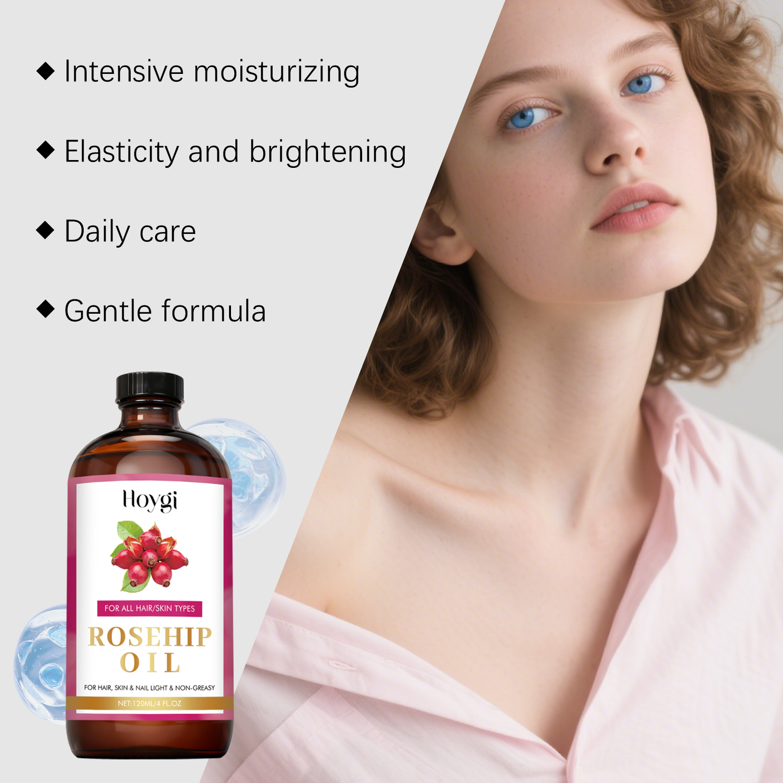 Natural Rosehip Seed Essential - Hair Care Essence Oil ulasan dan harga