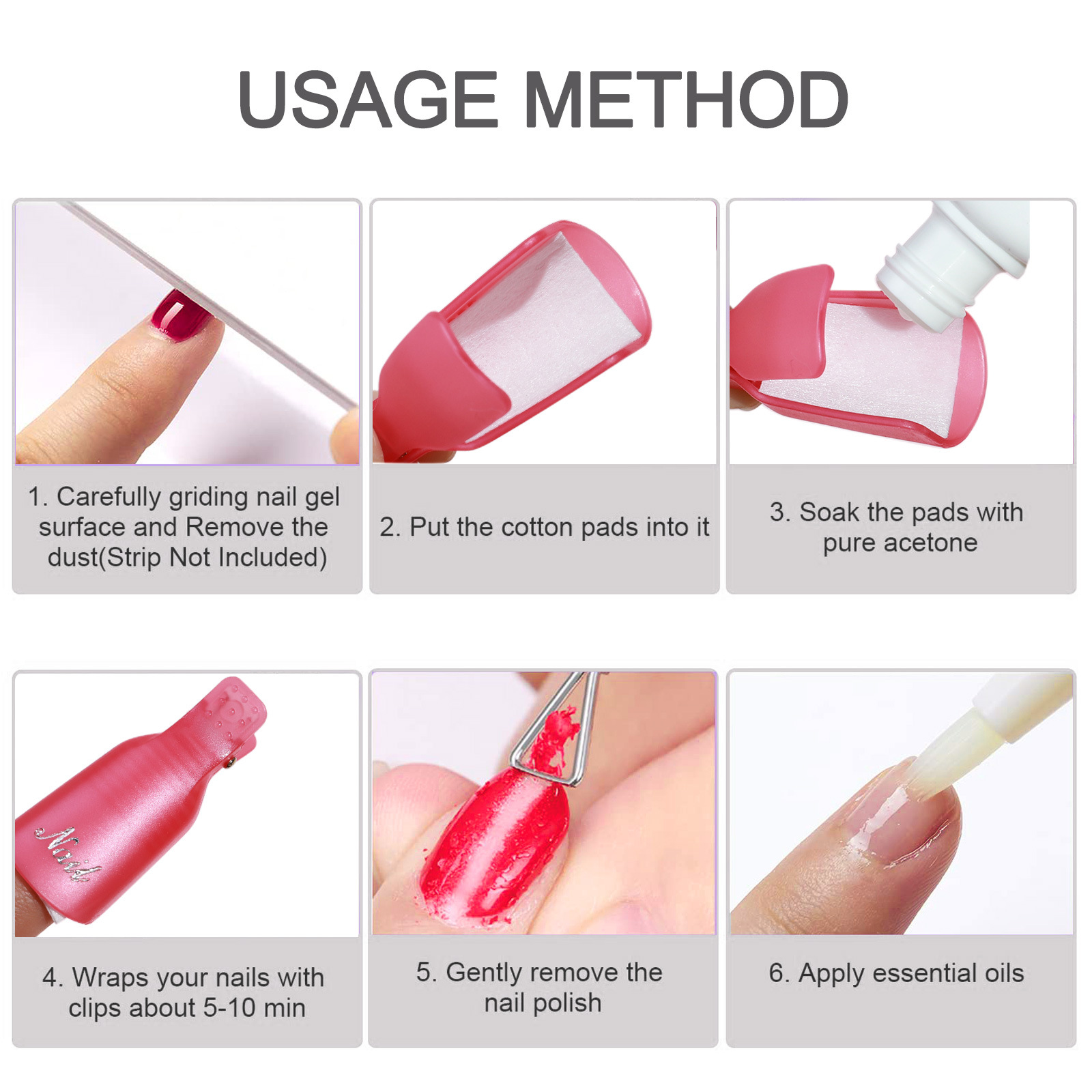 10 Pcs Nail Polish Remover Cli - Hair Care Gel ulasan dan harga